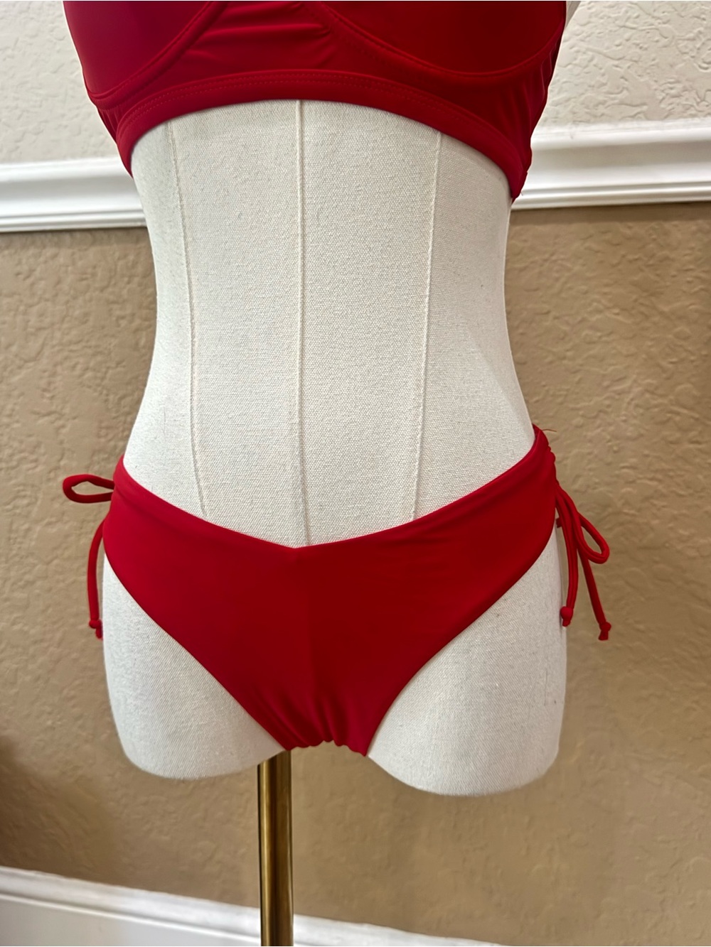Boutine LA Red Two-Piece Bikini Set with Ties - Picture 3 of 7